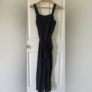 NWT, Ann Taylor LOFT, Navy Blue & White Polka Dot Jumpsuit, Size 4